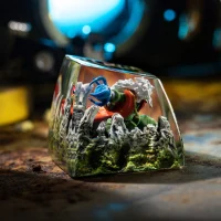 Side view of Jiraiya Sage Mode Artisan Keycap showing Rasengan detail