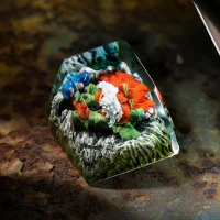 Angle showing Jiraiya’s Rasengan on handmade Naruto keycap