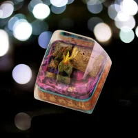 Close-up Godzilla pyramid artisan keycap