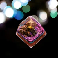 Resin Godzilla keycap on mechanical keyboard