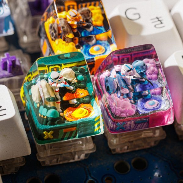 Second image of Astronaut - Pink Fishing Artisan Keycap